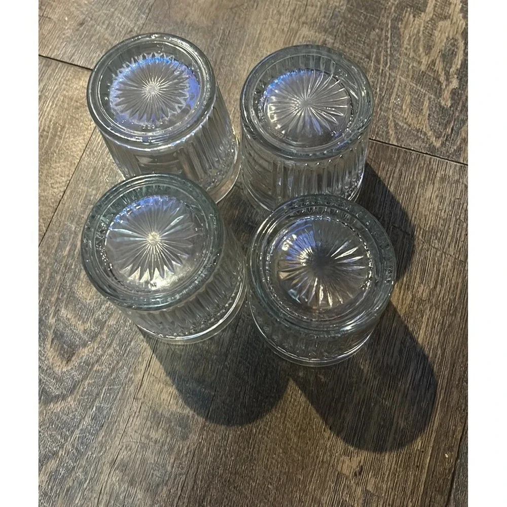Set Of 4 Libbey RADIANT Double Old Fashioned Glasses 12oz EUC